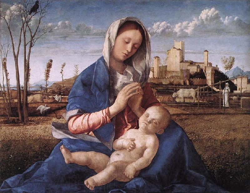 BELLINI, Giovanni Madonna of the Meadow (Madonna del prato) gh France oil painting art